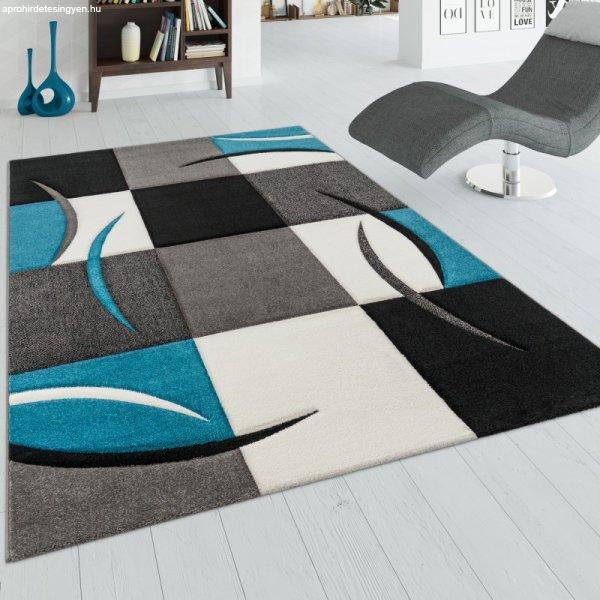 3D hatású design modern szőnyeg absztrakt - türkiz kockák 80x300 cm