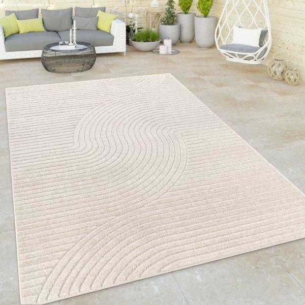 Skandináv 3D modern szőnyeg nappaliba teraszra hullám mintás krém 240x340
cm 