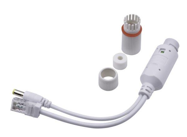 Nestron NOS-11E-12D-W 12V PoE splitter, PoE bemenet / 12VDC+10/100 Ethernet
kimenet, max. 30W, IP67