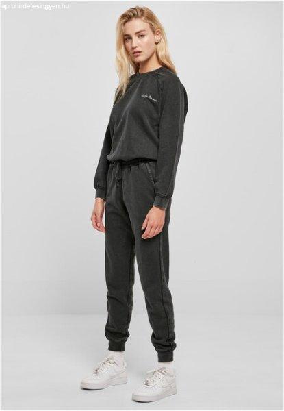 Urban Classics Ladies Small Embroidery Long Sleeve Terry Jumpsuit black