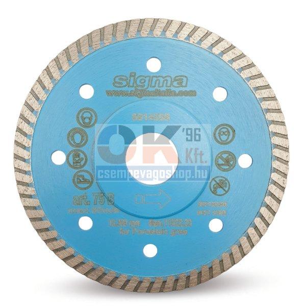 Sigma gyémánttárcsa sarokcsiszolóhoz 115×22,2×1,4mm (cs075b)