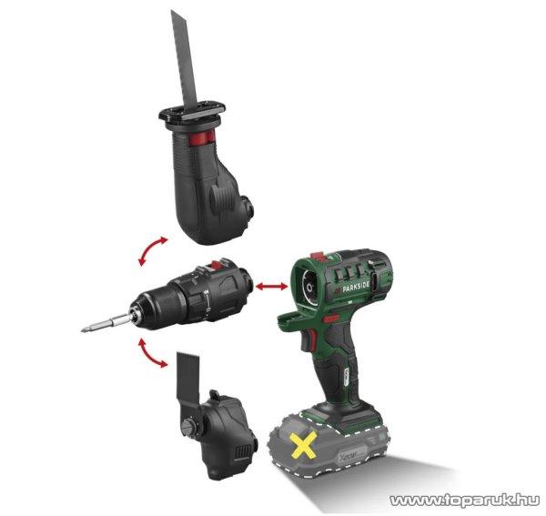 (bontott / hibás 828107) ParkSide PKGA 20-Li C2 SOLO Cordless Multi-Tool 3 az
1-ben akkus kombinált multifunkciós készülék csiszolásra, fűrészelésre
és hántolásra, X20V (akkumulátor és töltő nélkül)