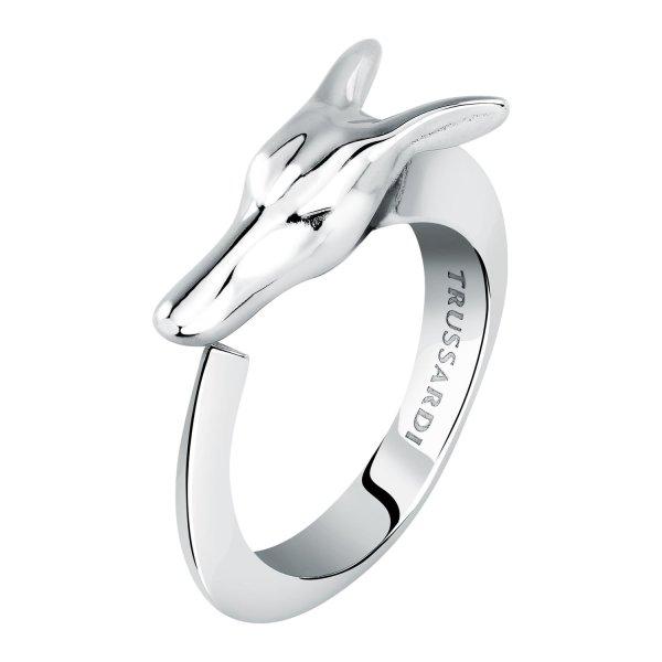 Trussardi Jellegzetes nyitott acél gyűrű T-Heritage TJAXB06 56
mm
