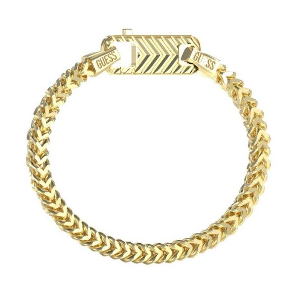 Guess Férfi aranyozott karkötő Pit Stop JUMB04438JWYG 19 cm