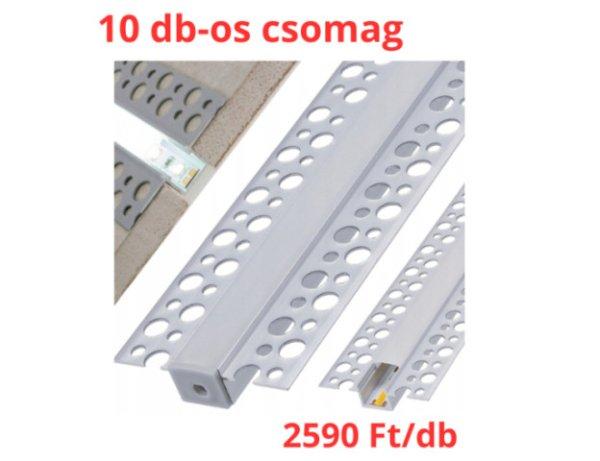 Berge SZETT gipszkartonba süllyeszthető alumínium profil opál fedéllel 
17mm  2 méteres szál - 10 db-os csomag