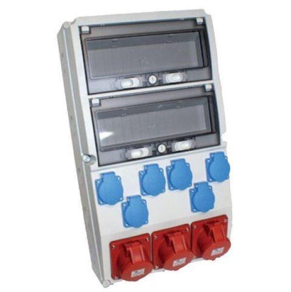 IPARI CSATLAKOZÓ DOBOZ 6x 2P+F, 2x 5P16A és 1x 5P32A