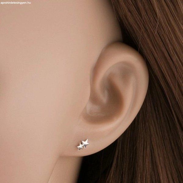 Elegáns 14K fehérarany fülbevaló pár csillaggal