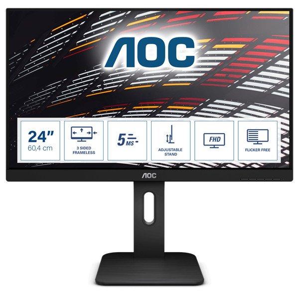 AOC IPS monitor 23.8" 24P1, 1920x1080, 16:9, 250cd/m2, 5ms,
VGA/DVI/HDMI/DisplayPort/4xUSB, Pivot, hangszóró