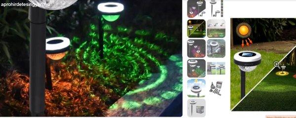 Napelemes kültéri világítás 2 funkciós design színes LED lámpa