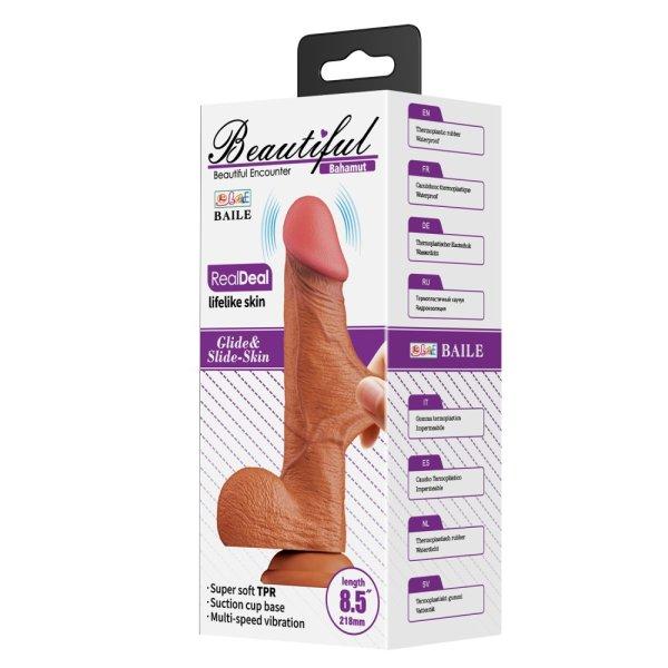  Beautiful Bahamut 8,5 " Vibrating Dildo Brown 