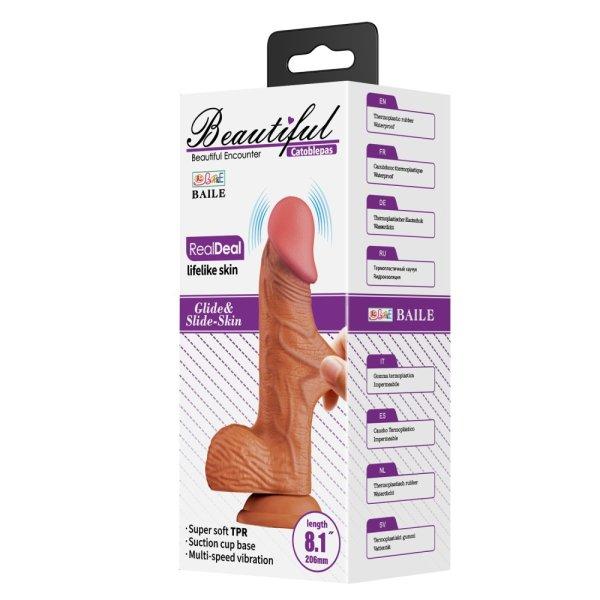  Beautiful Catoblepas 8,1 " Vibrating Dildo Brown 