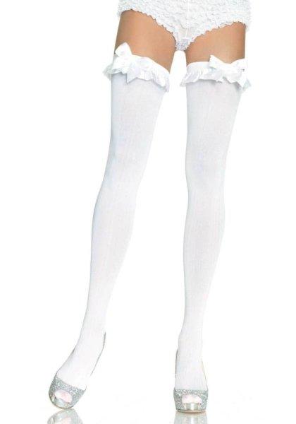  726010 NYLON OTK W/RUFFLE BOW O/S WHT 