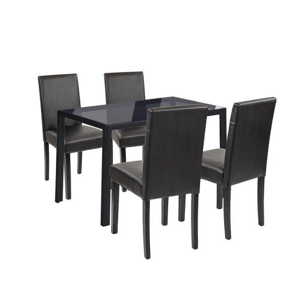 Karen 4+1 étkező garnitúra fekete-fekete