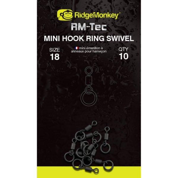 RidgeMonkey RM-Tec Mini Hook Ring Swivel karikás forgó 10db (RMT09-700)