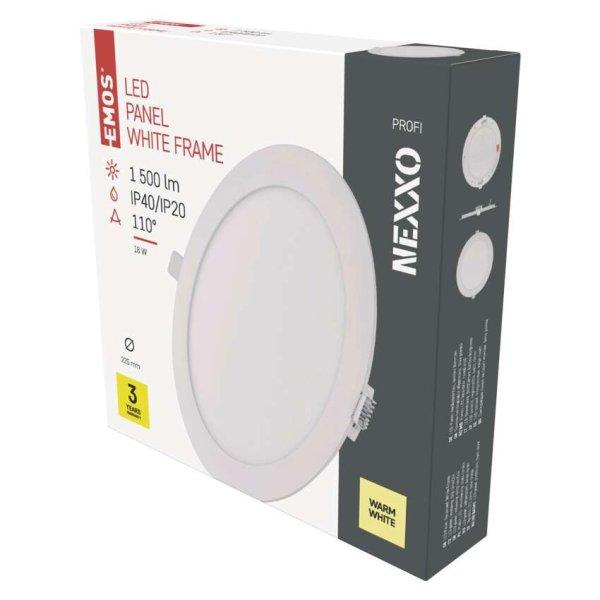 EMOS ZD1144, LED süllyesztett lámpatest NEXXO, kerek, fehér, 18W, meleg
fehér