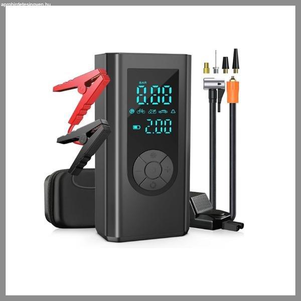 Jump Starter Power Pack Autógumi-Felfújóval, 5in1 Autóakkumulátor Töltő,
JN-015D