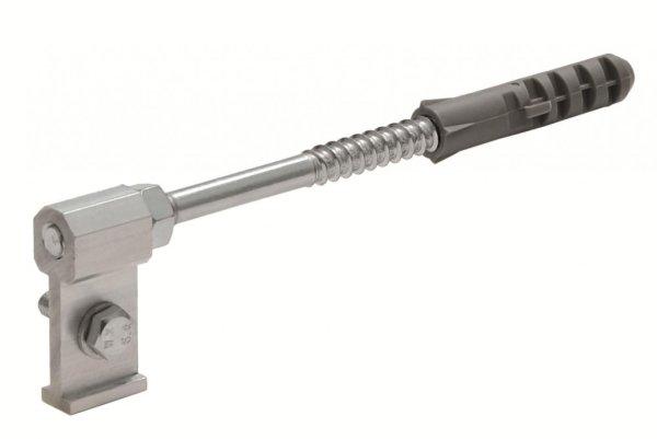 Műanyag ereszcsatorna lefolyócsőtartó tiplis szárral, 180mm-es