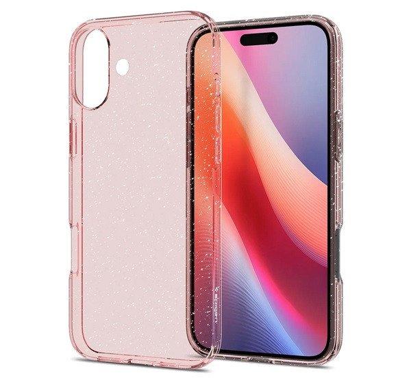 SPIGEN LIQUID CRYSTAL GLITTER szilikon telefonvédő (ütésállóság,
légpárnás sarok, csillámporos) RÓZSASZÍN Apple iPhone 16