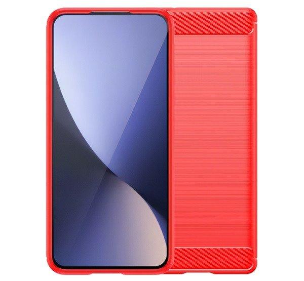 Szilikon telefonvédő (ütésállóság, légpárnás sarok, szálcsiszolt,
karbon minta) PIROS Xiaomi Redmi Note 14 Pro 5G