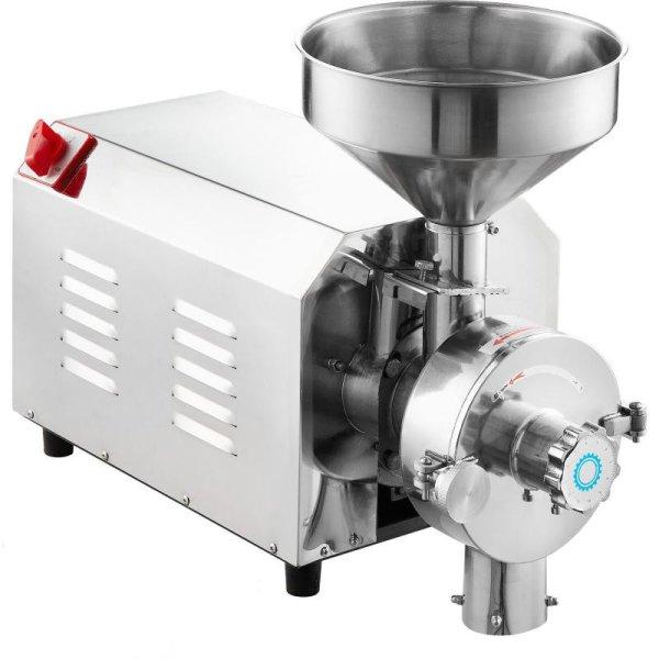Élelmiszeripari fűszer- és gabonadaráló őrlő gép  rozsdamentes acél
2200W, 50 kg/óra