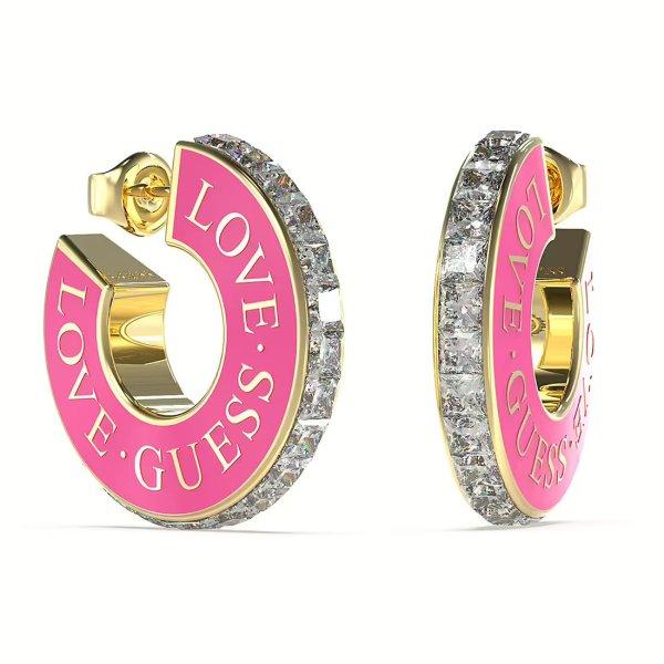 Guess Divatos aranyozott fülbevaló cirkónium kövekkel Love
Guess JUBE04083JWYGFCT/U