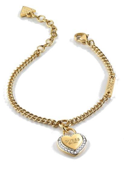 Guess Divatos aranyozott karkötő Fine Heart JUBB01422JWYGS 14,5 -
18,5 cm - D