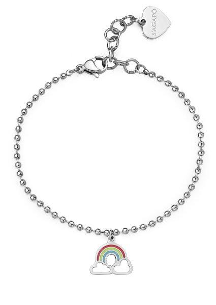 S'Agapõ Játékos acél karkötő
szivárvánnyal Smile SSM011