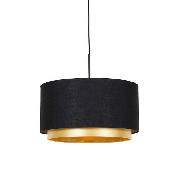 Modern függőlámpa fekete, arany 47 cm-es duo árnyalattal - Combi