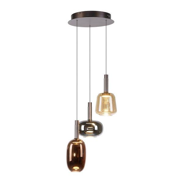 Fekete függőlámpa többszínű, kerek üveggel, LED-del, 3 izzós, Easylift -
Irides