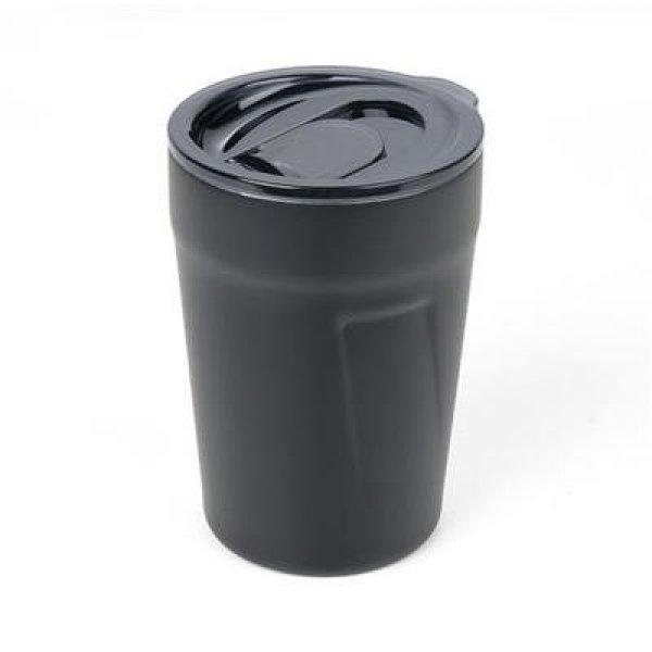 Termoszbögre, 300 ml, rozsdamentes acél, TROIKA "Cup-uccino", fekete