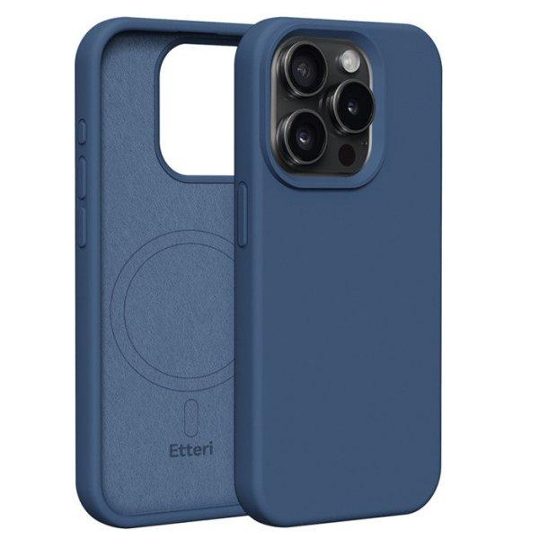 Etteri Silicone Apple iPhone 15 Pro Max (6.7) mágneses MagSafe tok
(vezetéknélküli töltéshez) kék