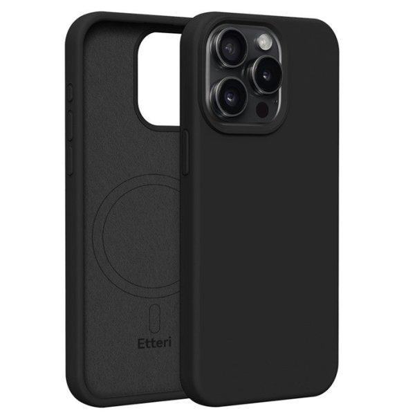 Etteri Silicone Apple iPhone 16 Pro Max (6.9) mágneses MagSafe tok
(vezetéknélküli töltéshez) fekete