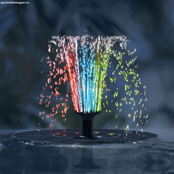 Szolár szökőkút - akkumulátorral, 6 db RGB LED-del