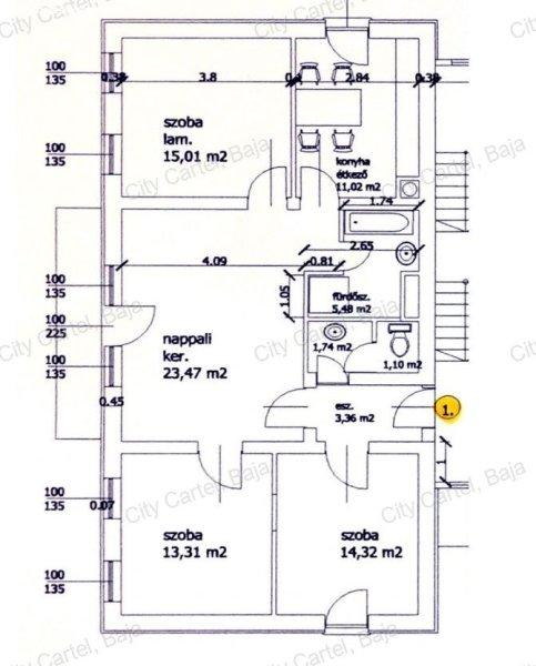 Eladó 89m2-es Téglalakás, Baja