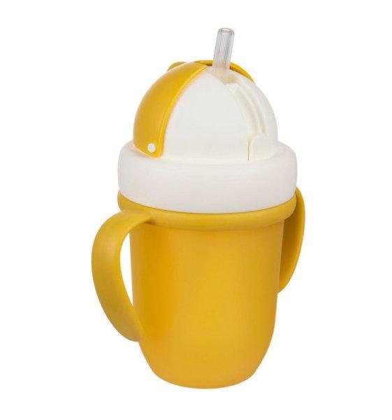 Canpol babies FlipTop szívószálas pohár 210 ml (9h+) - Matt sárga