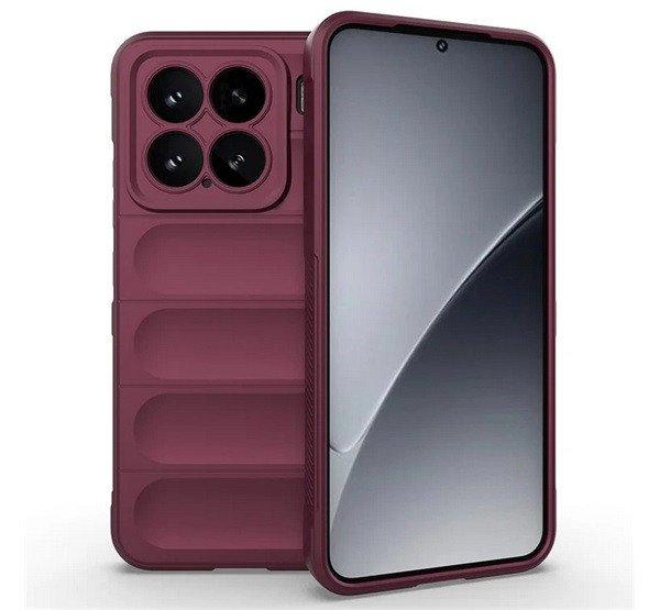 Szilikon telefonvédő (ütésállóság, kameravédő, 3D) BORDÓ Xiaomi 15
