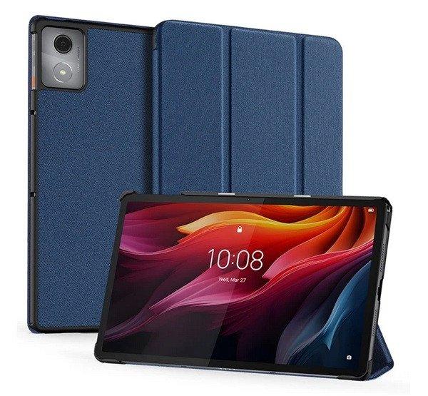 DUX DUCIS DOMO tok álló, bőr hatású (aktív FLIP, oldalra nyíló, TRIFOLD,
asztali tartó, textil minta) SÖTÉTKÉK Lenovo Tab K11 Plus (TB352)