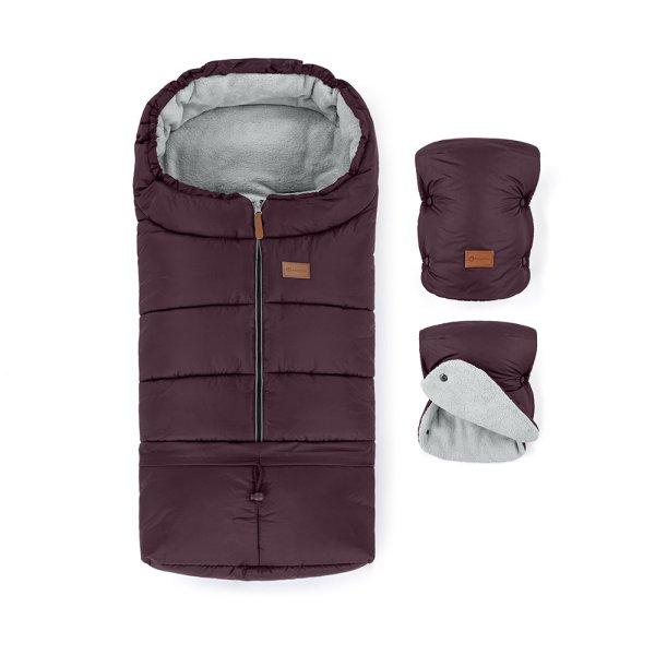 PETITE&MARS Téli szett Jibot 3in1 bundazsák + kézmelegítő kesztyű
babakocsira Jasie Mysterious Plum