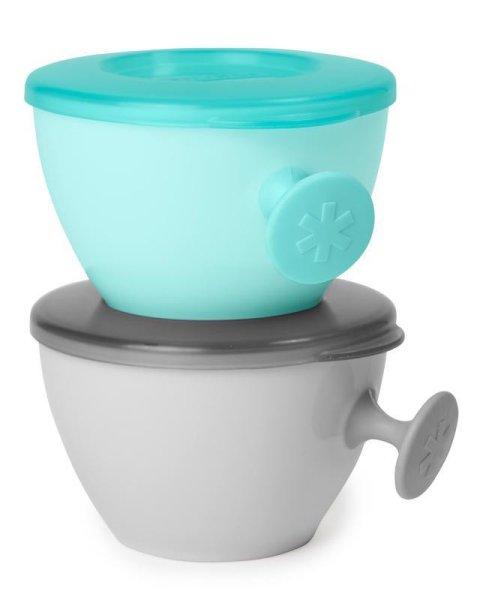 SKIP HOP Tányérok fedővel és Easy Grab fogantyúval Grey,Teal 2 x 240 ml,
3m+