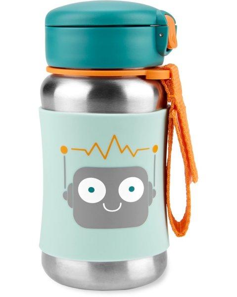 SKIP HOP Spark Style Vízszívószálas rozsdamentes acél palack Robot 12m+