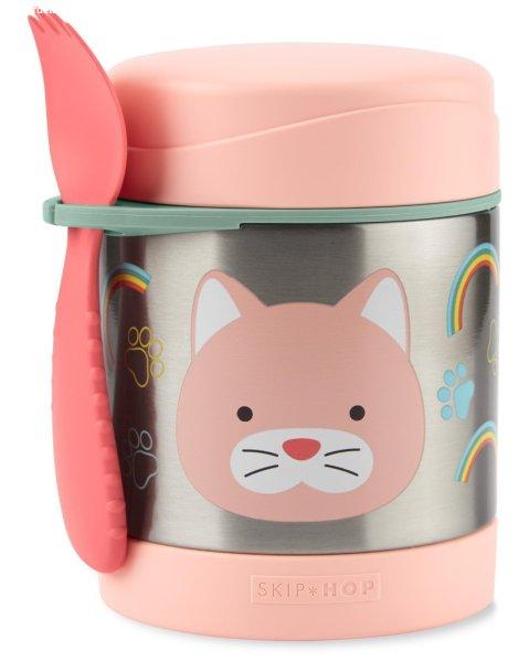 SKIP HOP Zoo Ételtároló termosz kanállal/villával Macska 325 ml, 3 éves
kortól