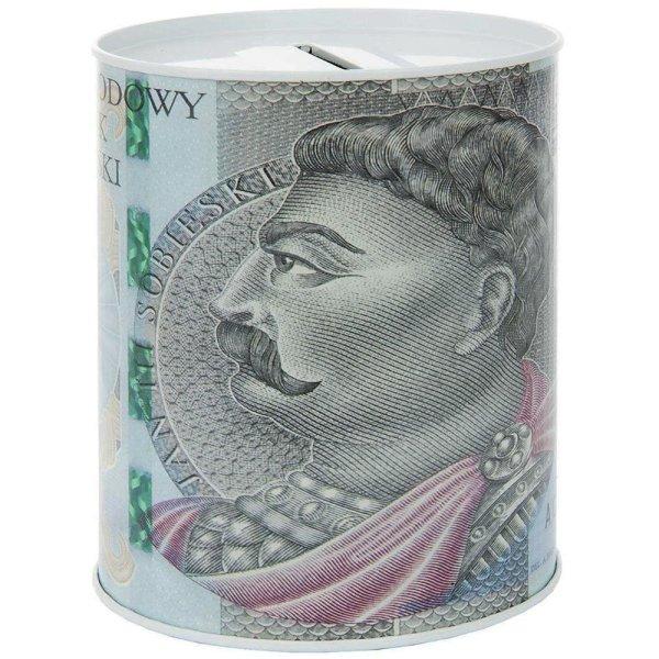 Fém persely pénz mintával - 16x12cm