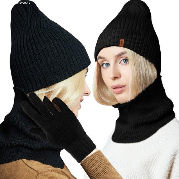 3 részes téli kiegészítő szett - fekete