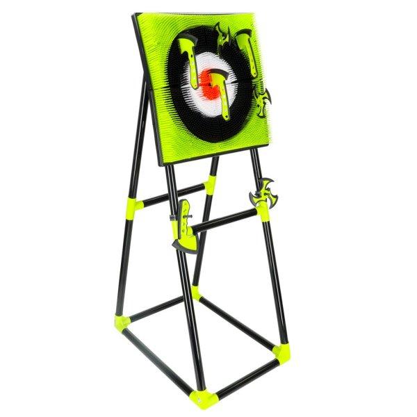 Célbadobós shuriken és fejsze játék
