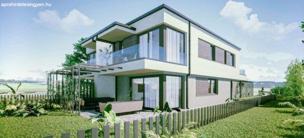 Kerekestelepen, A++ -os, 150 m2-es, N+4 szobás, hőszivattyús, dupla komfortos
ikerház épül, garázzsal, dupla terasszal! - Debrecen