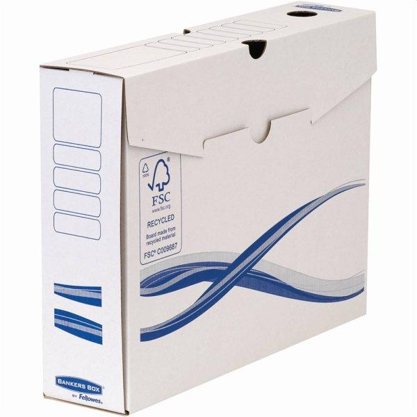 Archiváló doboz A4, 80mm, Fellowes® Bankers Box Basic, 10 db/csomag,
kék-fehér