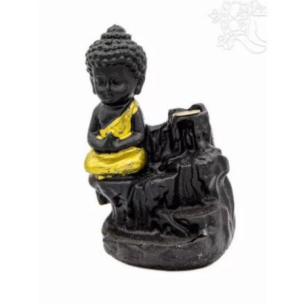 Buddhás rezin füstölő égető, visszaáramló füstölőkhöz - sárga