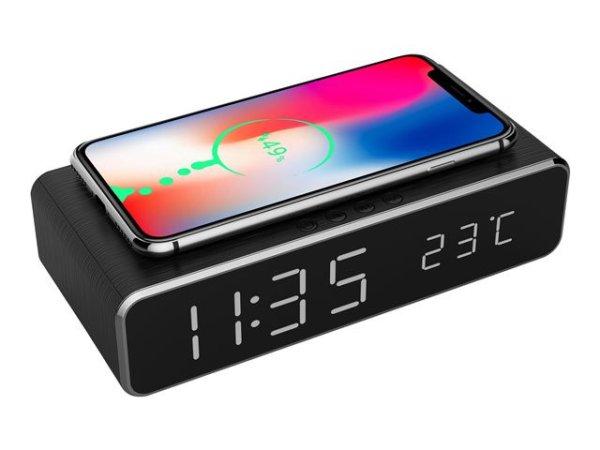 GEMBIRD DAC-WPC-01 Digital alarm clock with wireless charging function black