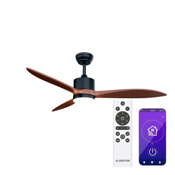 Klarstein SkyBreeze Smart mennyezeti ventilátor, Beltéri és kültéri
használat, Intelligens vezérlés, IP44, 40 dB