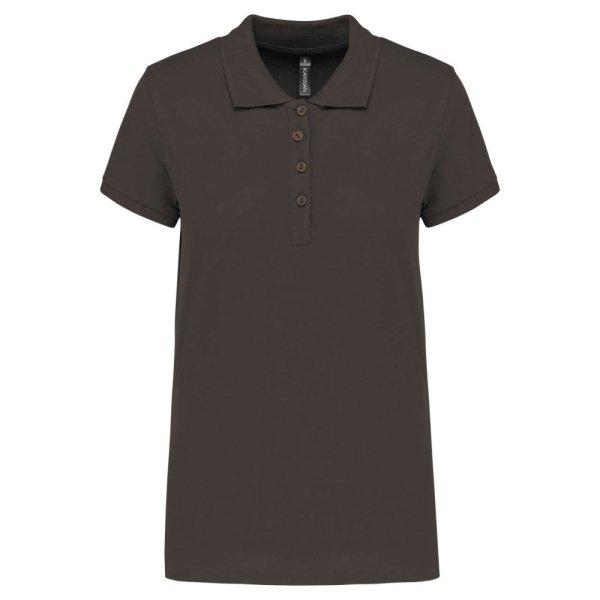 Női galléros piké póló, rövid ujjú, Kariban KA255, Dark Grey-S